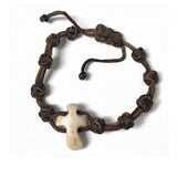 Handcrafted Rock and Leather Bracelet