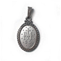 Oval Miraculous Medal in Sterling Silver w/Crystal Trim
