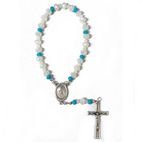 White & Blue Crystal Peace Chaplet