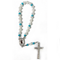 White & Blue Crystal Peace Chaplet