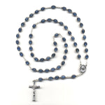 Our Lady of Medjugorje Blue Oval Bead Rosary
