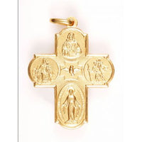 Large 5 Way Medal Cross in 14K Gold