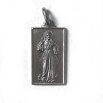 Divine Mercy Rectangle Medal in Sterling Silver