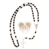 Medjugorje Oval Brown Wood Bead Rosary