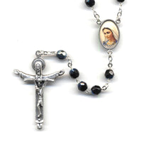 Black Iridescent Medjugorje Rosary