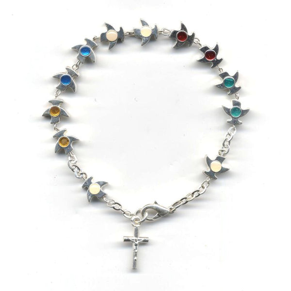 Enameled Holy Spirit Rosary Bracelet
