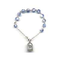 Blue and White Murano Rosary Bracelet