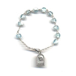 Light Aqua Murano Rosary Bracelet