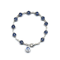 Blue Epoxy Miraculous Medal Bracelet