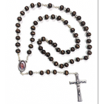 Round Wood Bead Rosary
