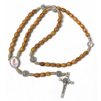Corded Olivewood St. Benedict Rosary